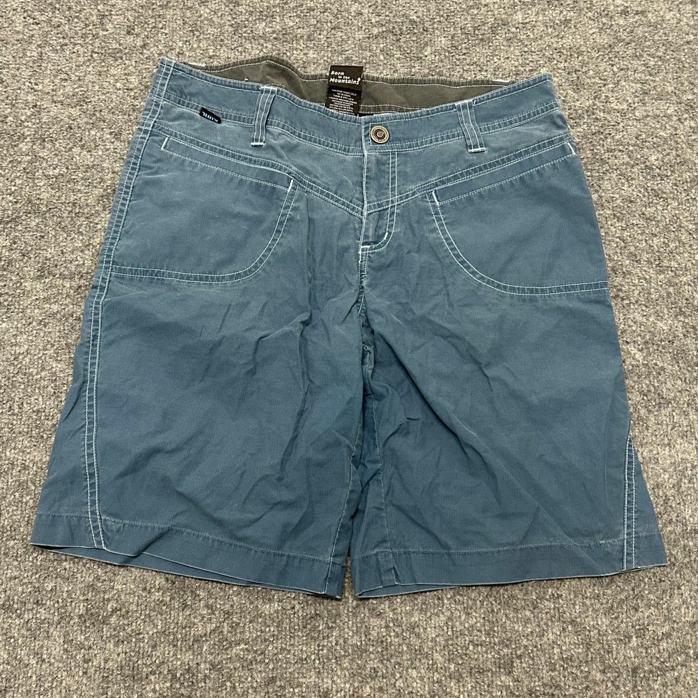 Kuhl Shorts Womens Size 8 Blue KuhlDry Stretch Outdoor Hiking Casual Trail